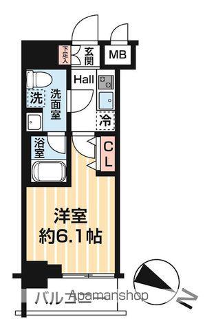 MAXIV BANDOBASHI TWIN イースト(1K/7階)の間取り写真