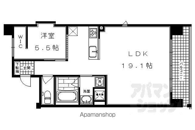 IL ROSSO 堀川六角(1LDK/12階)の間取り写真
