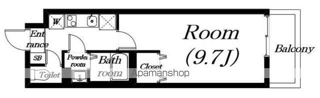 HARVEST COURT南草津(1K/2階)の間取り写真