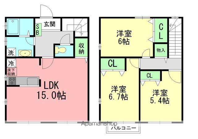コンフォートヒルズＣ棟(3LDK)の間取り写真