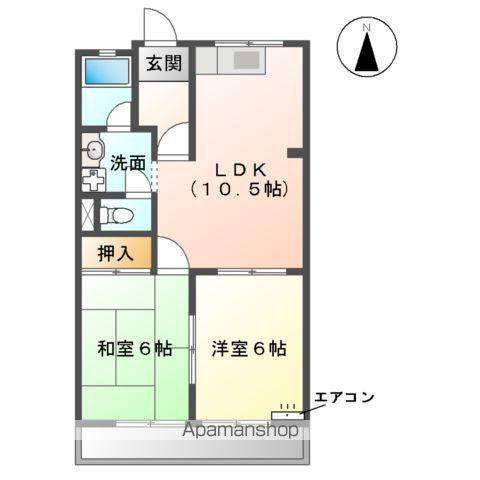 メゾンエクセルⅡ(2LDK/2階)の間取り写真