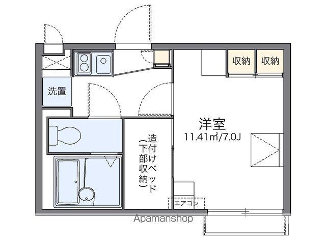 レオパレスパーチェ作新台(1K/1階)の間取り写真