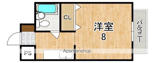 プチハイツ奈良(ワンルーム/4階)の間取り写真