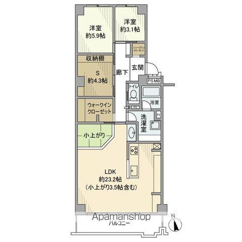 戸塚ハイライズ(2SLDK/8階)の間取り写真