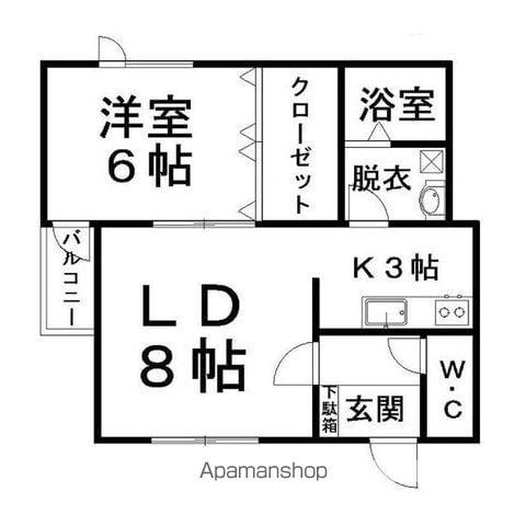 リバーサイドラピュタノース(1LDK/1階)の間取り写真