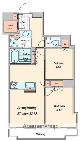 富久クロスコンフォートタワー(2LDK/31階)の間取り写真