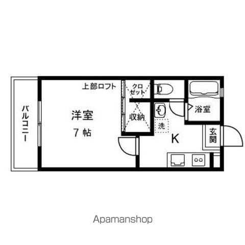 ノースヒルズ(1K/1階)の間取り写真