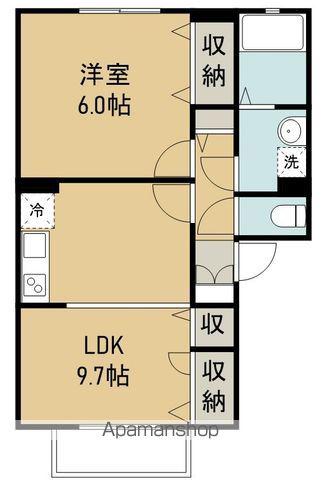 アネックスF(1LDK/1階)の間取り写真