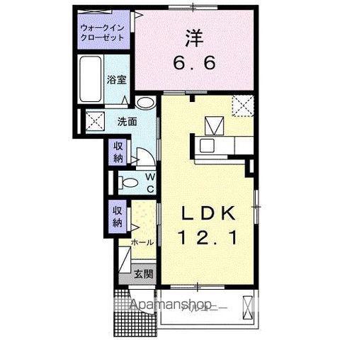 ゲラーデⅢ(1LDK/1階)の間取り写真