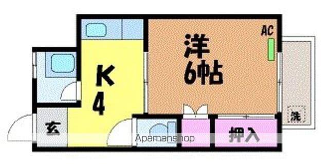 カーサ樹(1K/2階)の間取り写真