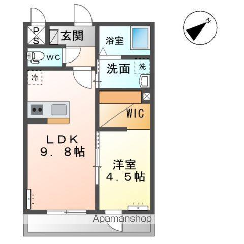 土浦市乙戸南アパート(1LDK/1階)の間取り写真