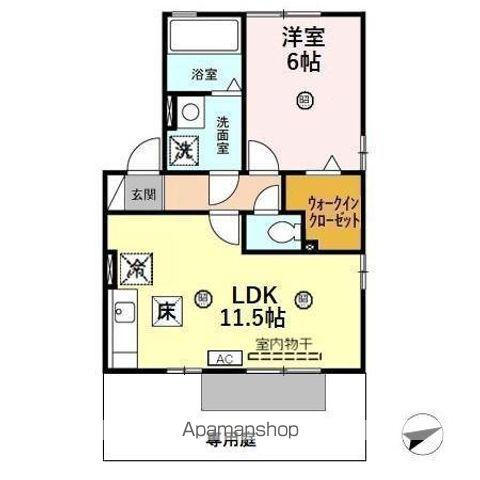 エトワールKURIMORI A棟(1LDK/1階)の間取り写真