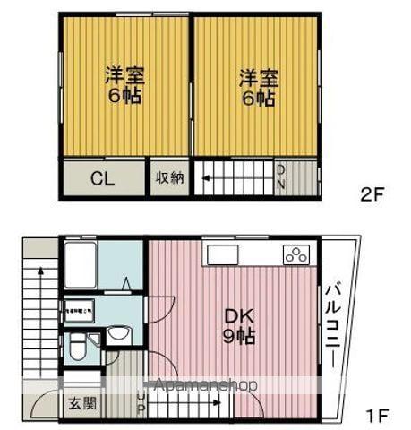 大阪モノレール本線 柴原阪大前駅 徒歩6分 2階建 築49年(2DK)の間取り写真