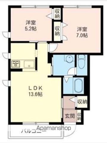 グラン・アーク(2LDK/1階)の間取り写真