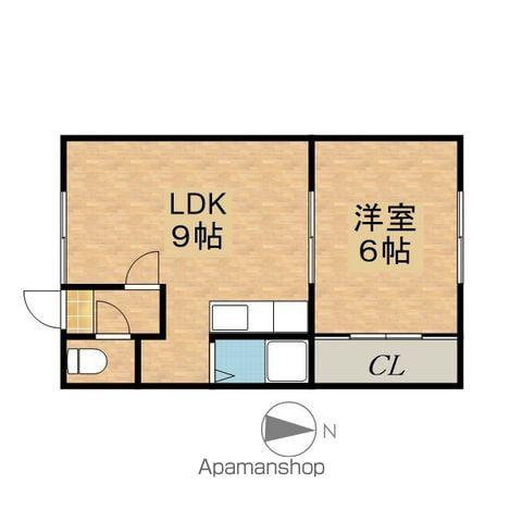 ひばりハイツ(1LDK/1階)の間取り写真