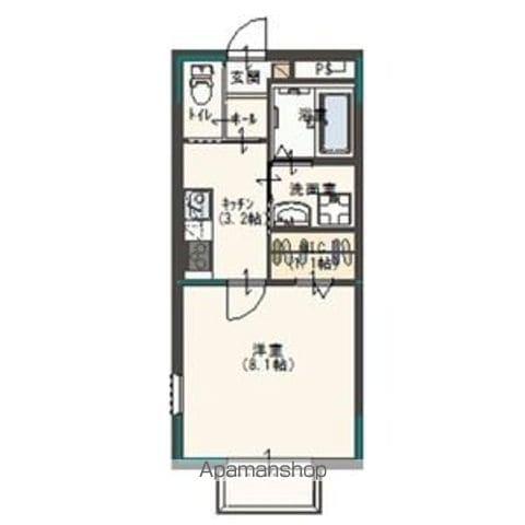 エクセレンテC(1K/1階)の間取り写真