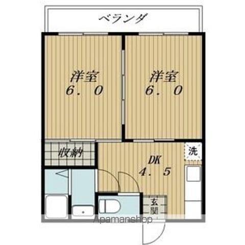 第3丸喜ビル(2DK/2階)の間取り写真