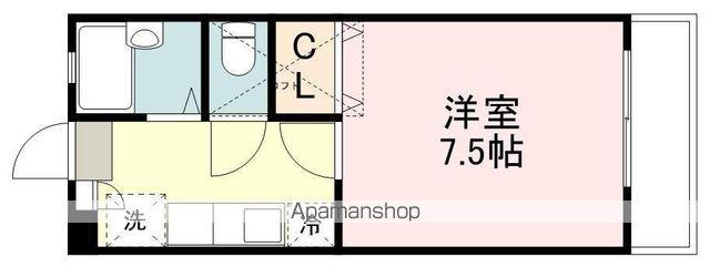 Kハウス弐番館(1K/1階)の間取り写真
