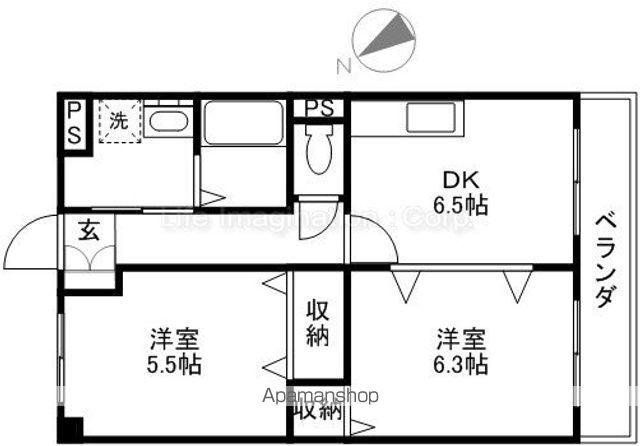 ポレール(2DK/3階)の間取り写真