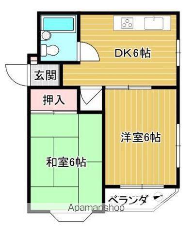 コーポ倖(2DK/1階)の間取り写真