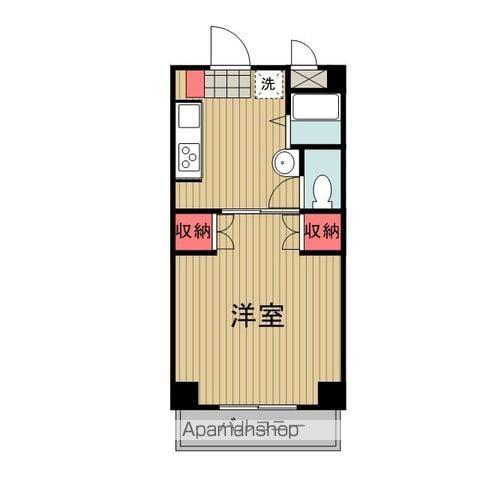 マルイハイビスカス(1DK/1階)の間取り写真