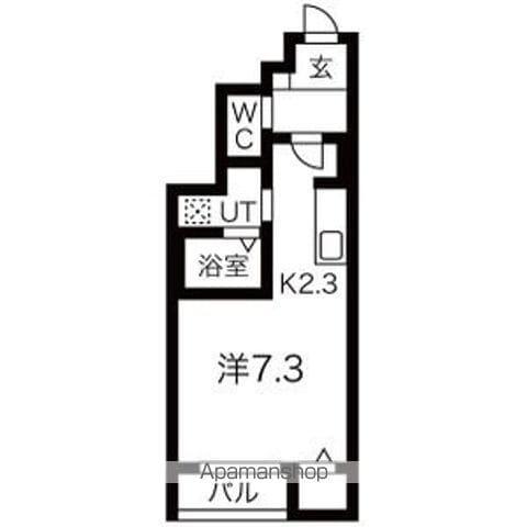 ヴィラ・グレイシア(ワンルーム/1階)の間取り写真