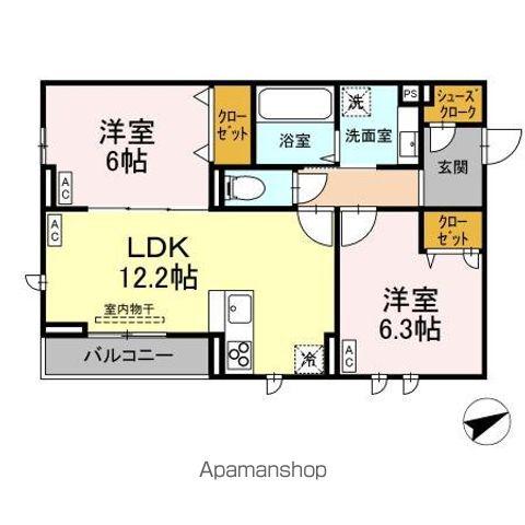 ECLAT(2LDK/2階)の間取り写真