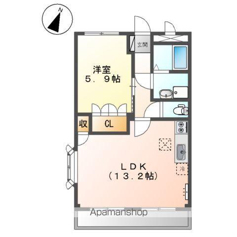 グリシーナ(1LDK/1階)の間取り写真
