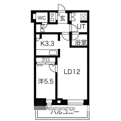 ONE札幌ステーションタワー(1LDK/18階)の間取り写真
