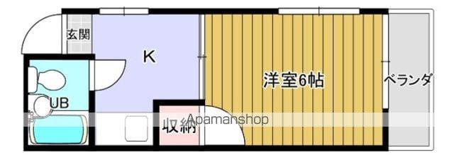 ホワイトハイム(1K/2階)の間取り写真