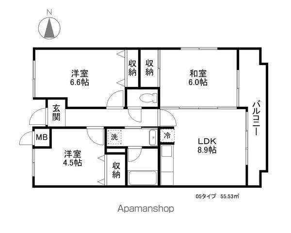 パークコート大津(3DK/3階)の間取り写真