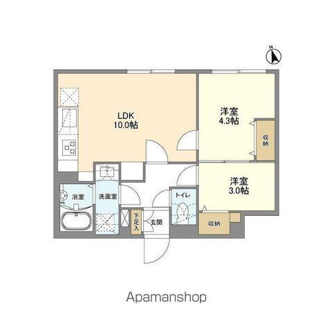 ウェルスクエア新宿戸山(2LDK/2階)の間取り写真