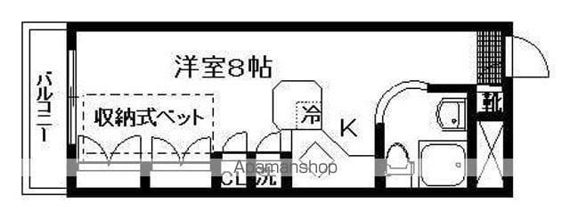 ラ・パルフェド国見(ワンルーム/3階)の間取り写真
