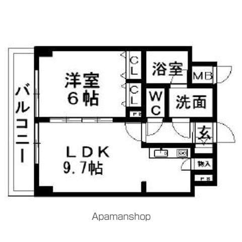 WILLDO礎町(1LDK/5階)の間取り写真