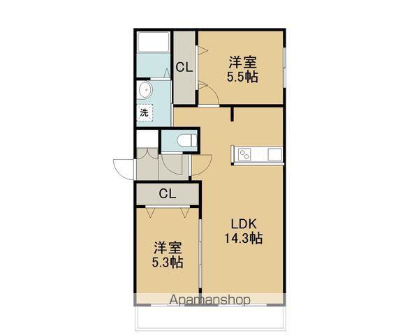 BLOOM(2LDK/2階)の間取り写真