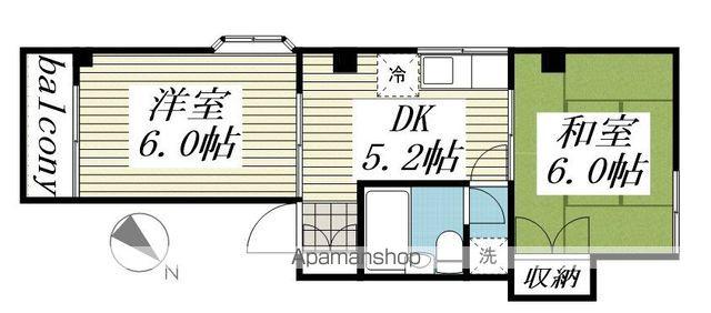 トリノマンション(2DK/1階)の間取り写真