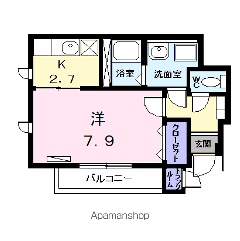 グラースメゾン(1K/1階)の間取り写真