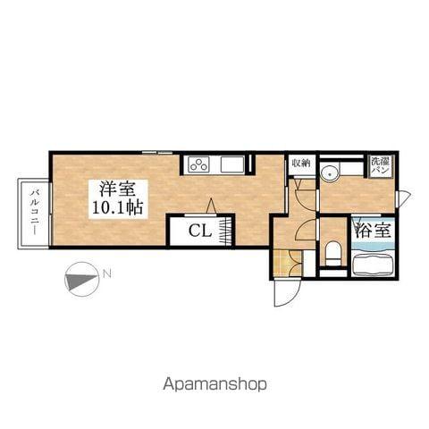 ビターD(ワンルーム/2階)の間取り写真