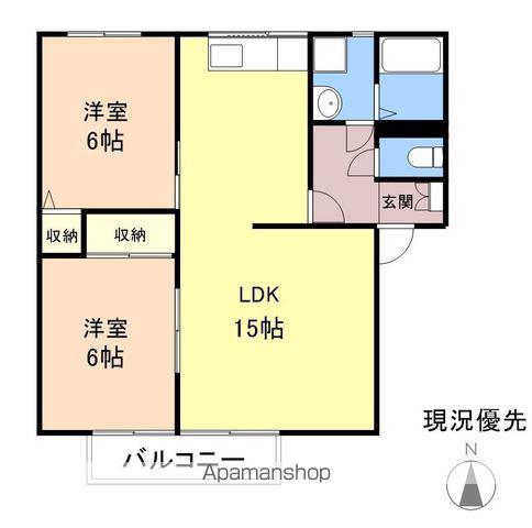 ラフォーレ壱番館(3DK/1階)の間取り写真