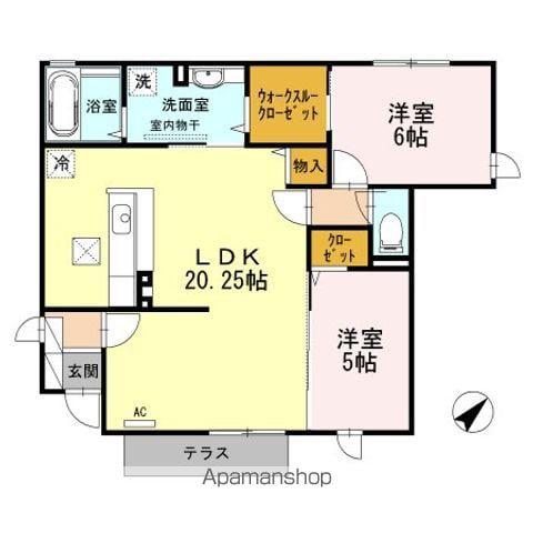 エアユール(2LDK/1階)の間取り写真