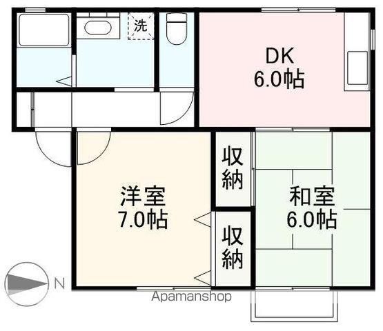 ドミール西神(2DK/2階)の間取り写真