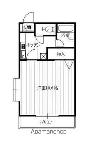 フィリー21B棟(1K/2階)の間取り写真