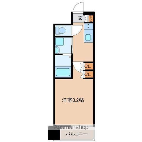 パークス(1K/7階)の間取り写真