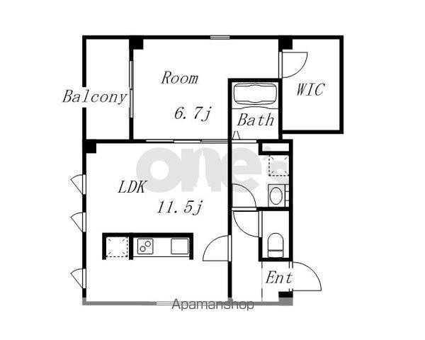 グランレーヴ金山(1LDK/3階)の間取り写真