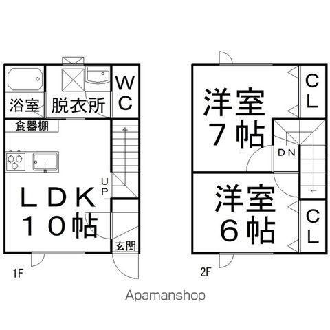 ハッピーとん田(2LDK/1階)の間取り写真