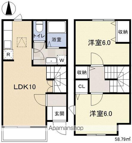 ヴィーゼ等々力C(2LDK/2階)の間取り写真