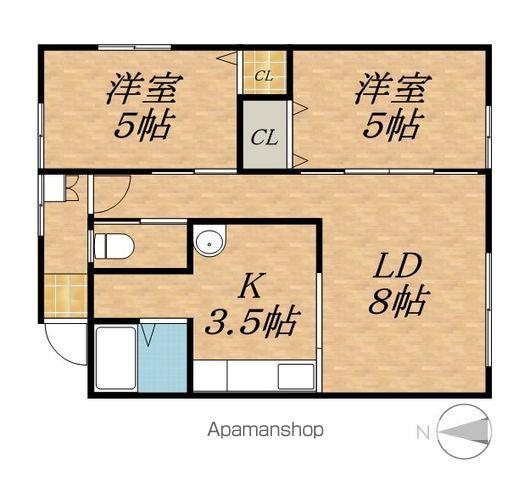 鈴木マンションD(2LDK/1階)の間取り写真
