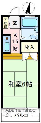 森の上ヒルズ(1K/2階)の間取り写真