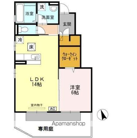 ベイサイドテラスA棟(1LDK/1階)の間取り写真