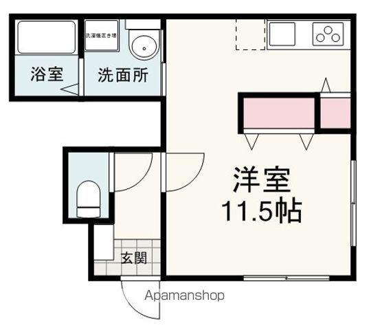 ソレイユS・北安東(ワンルーム/1階)の間取り写真